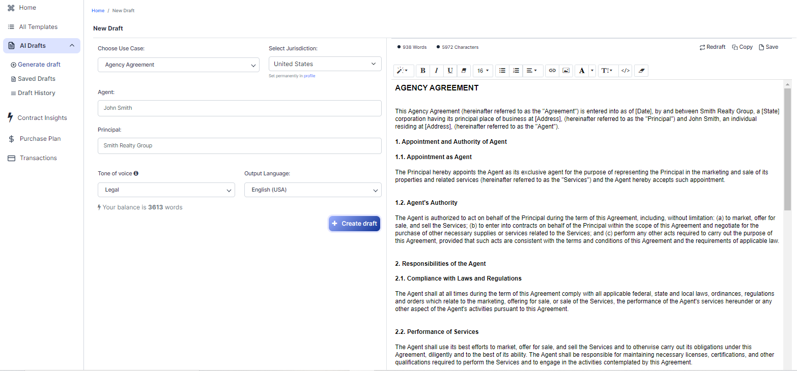 Agency Agreement template