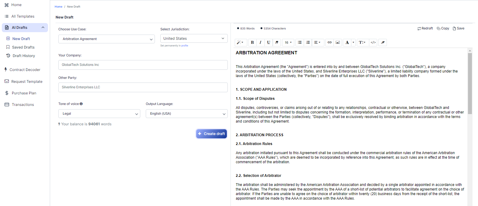 Arbitration Agreement template