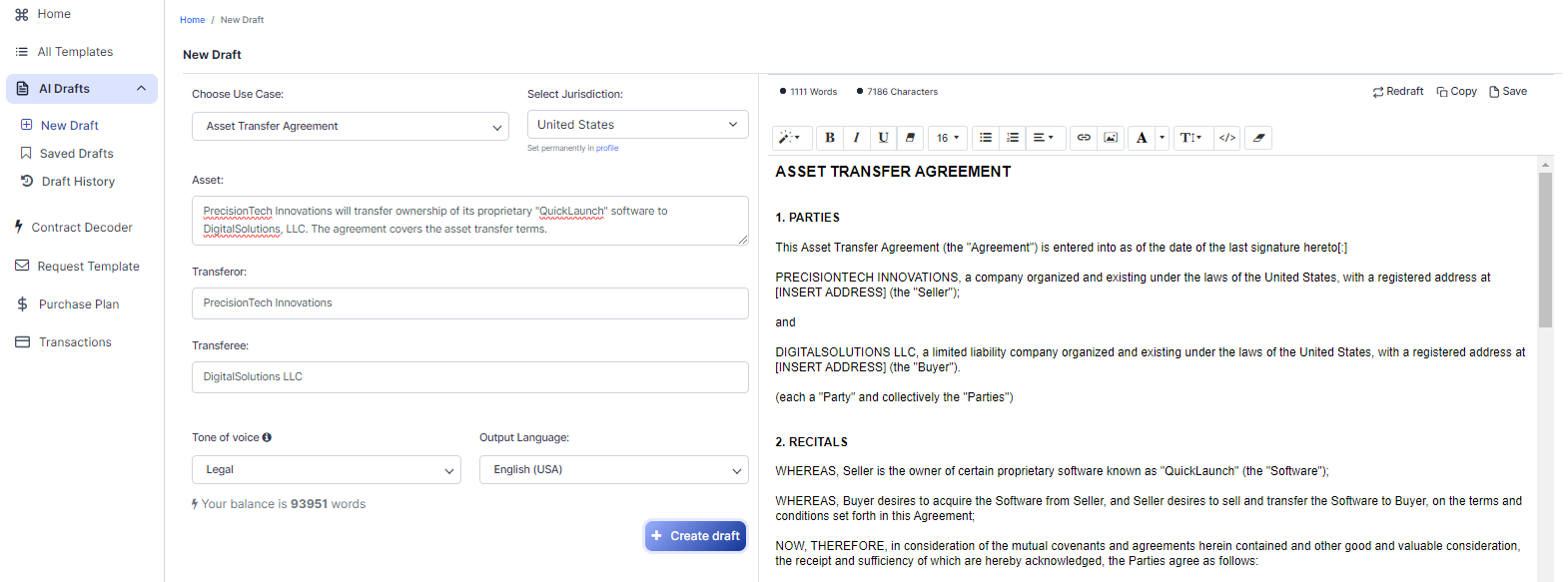 Asset Transfer Agreement template