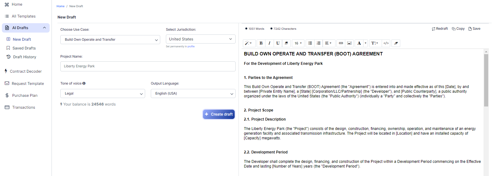 Build Own Operate and Transfer template