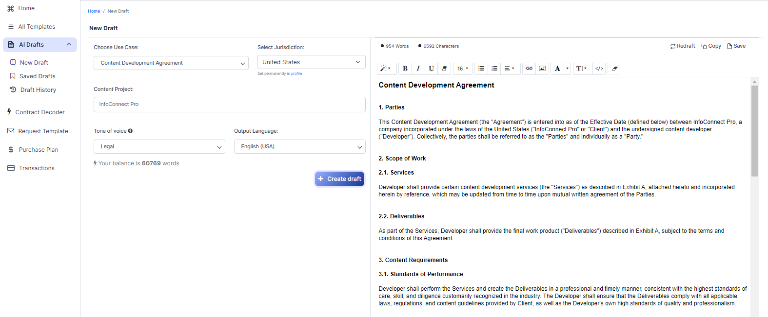 Content Development Agreement template