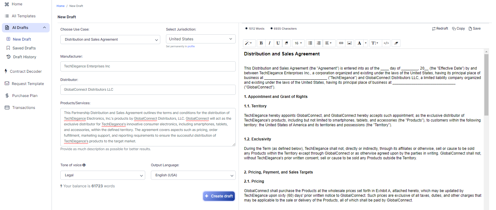 Distribution and Sales Agreement template