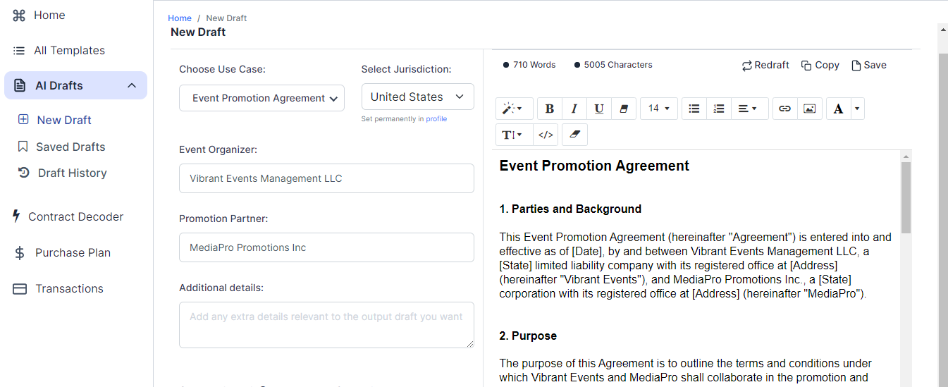 Event Promotion Agreement template