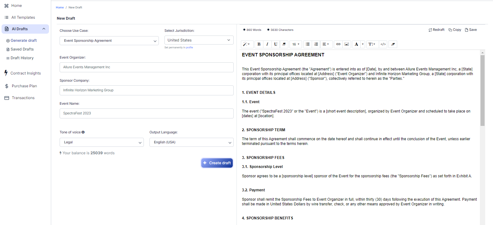 Event Sponsorship Agreement template