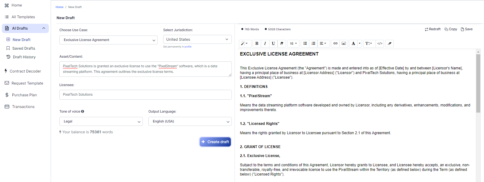 Exclusive Distribution Agreement template