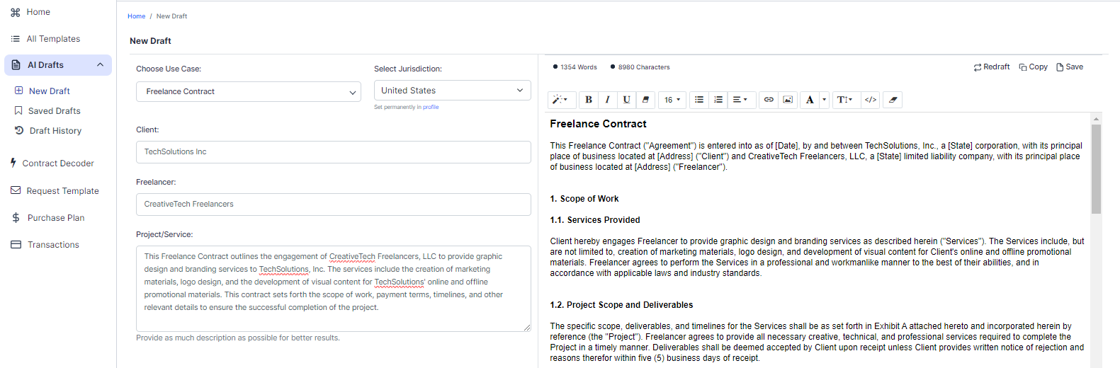 Freelance Contract template