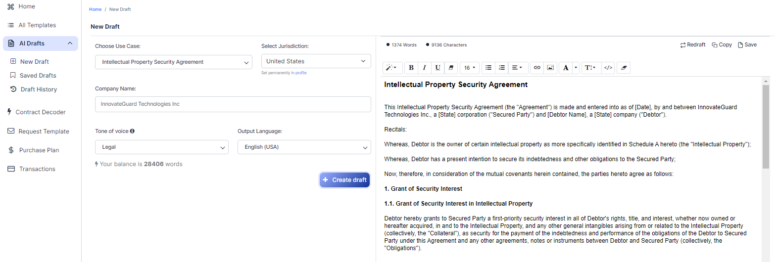 Intellectual Property Security Agreement template