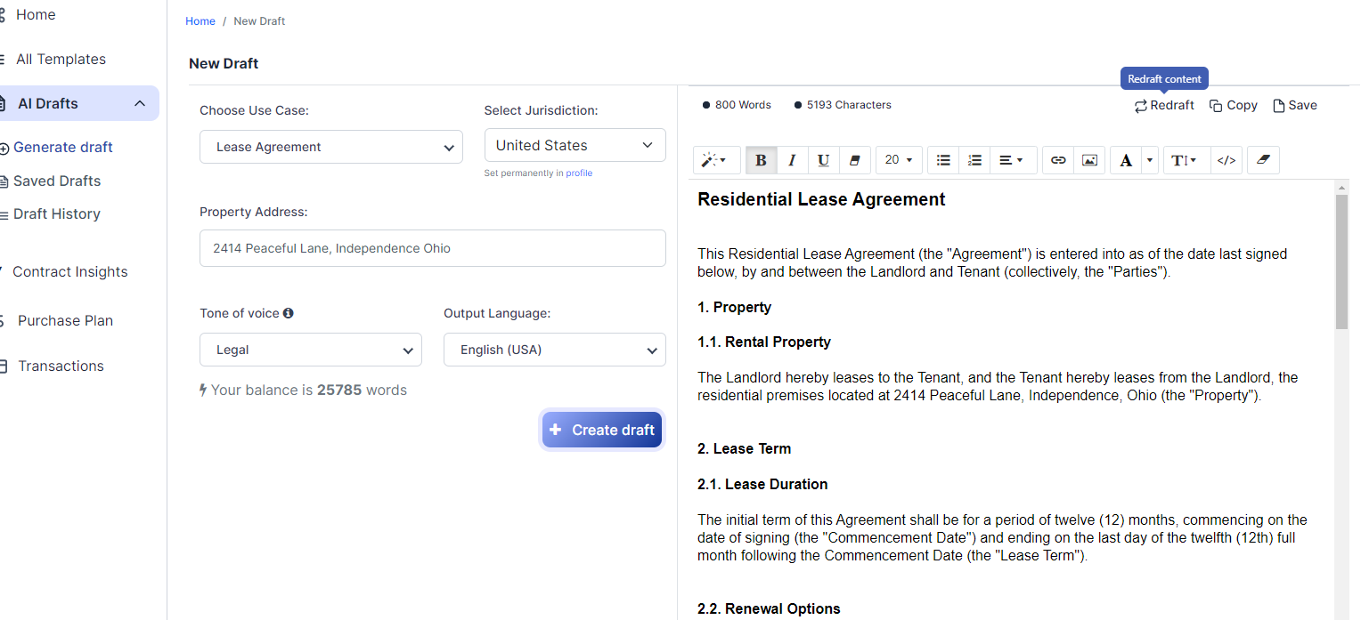 Lease Agreement template