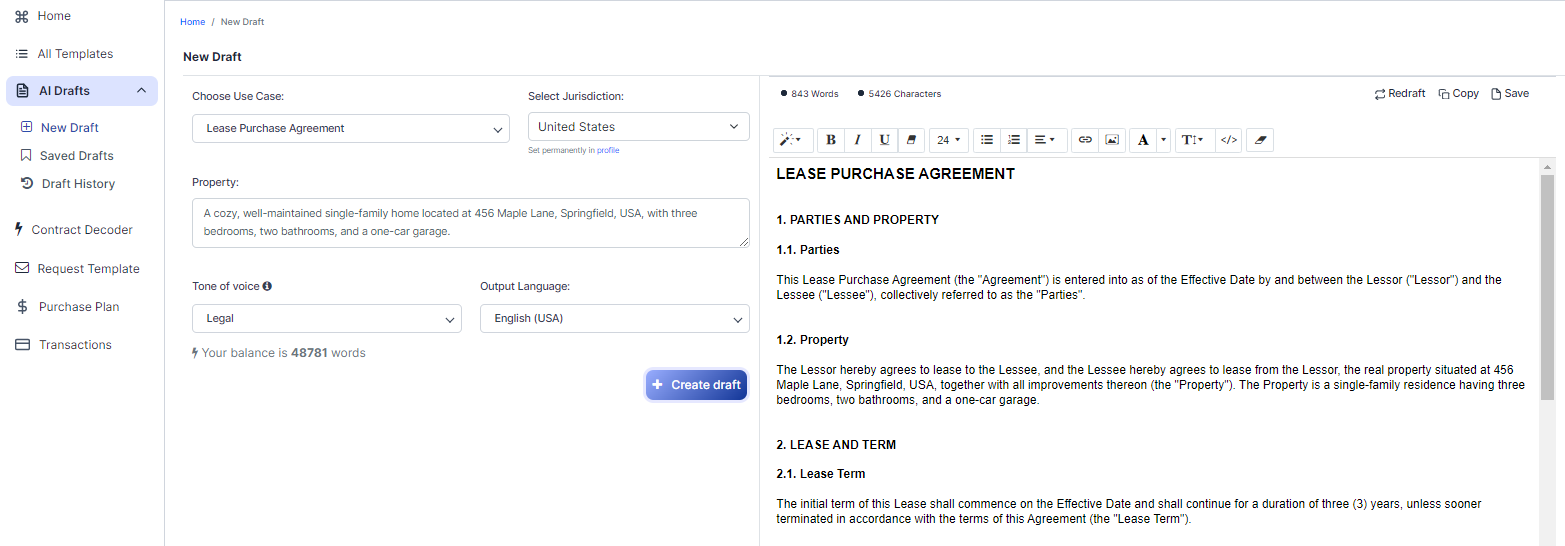 Lease Purchase Agreement template