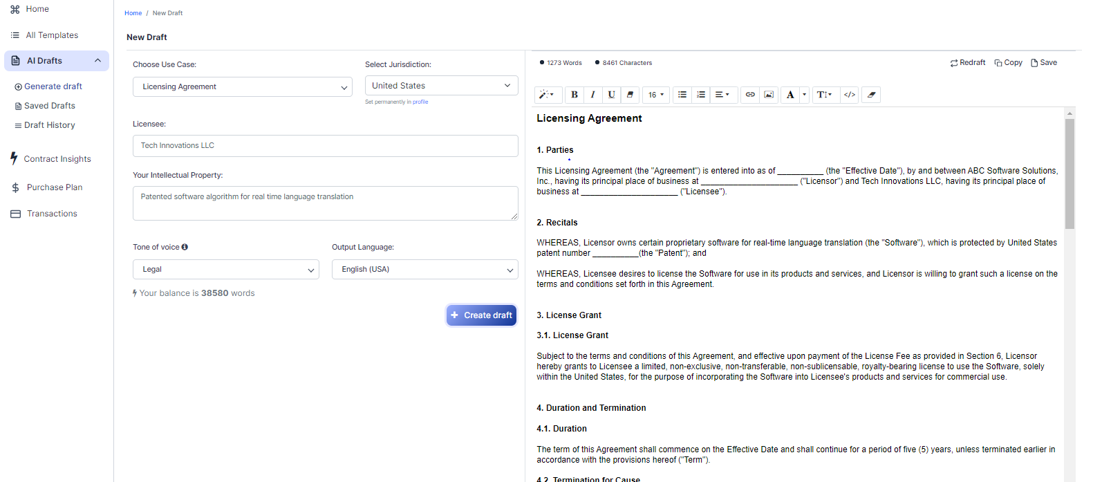 Licensing Agreement template