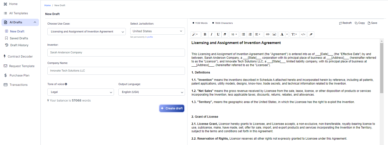 Licensing and Assignment of Invention Agreement template