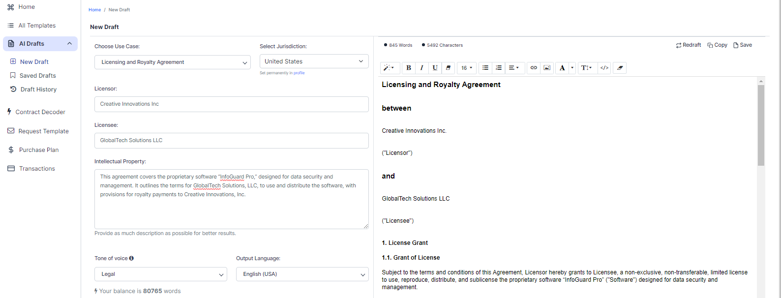 Licensing and Royalty Agreement template