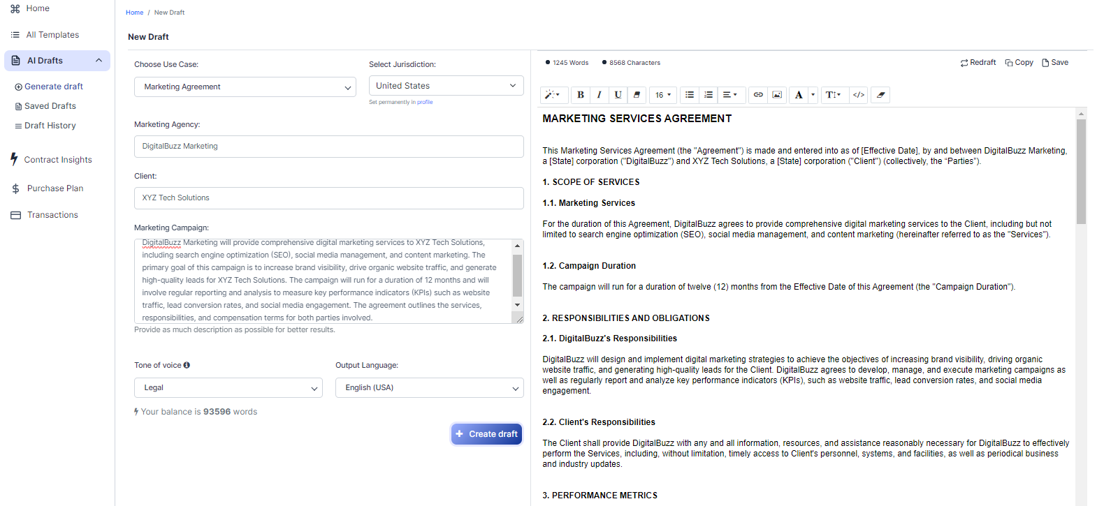 Marketing Agreement template