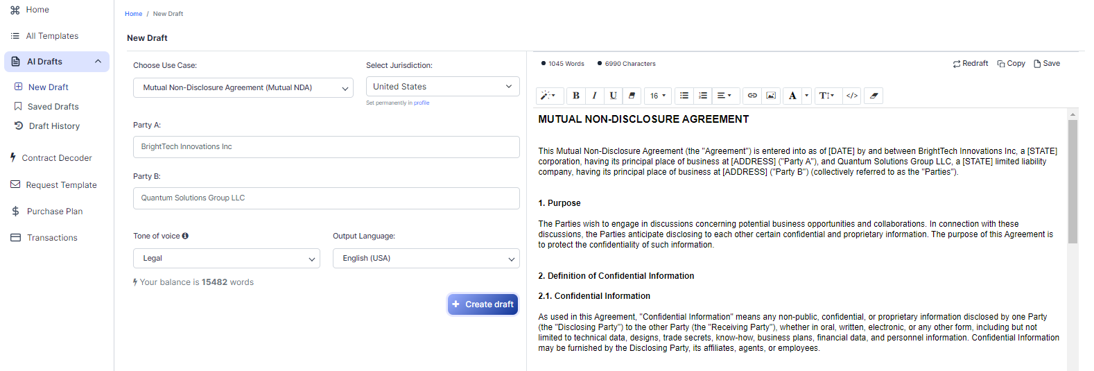 Mutual Non Disclosure Agreement (Mutual NDA) template