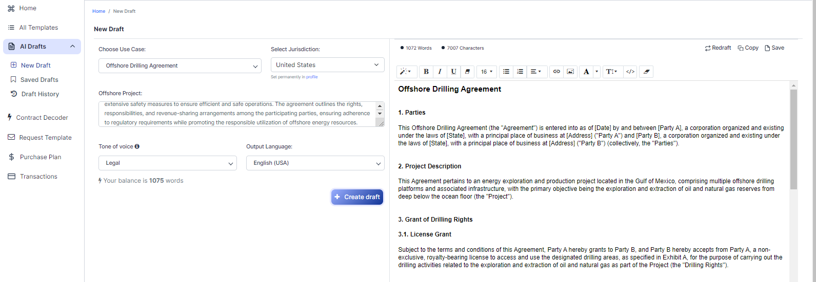 Offshore Drilling Agreement template