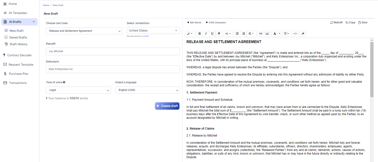 Release and Settlement Agreement template