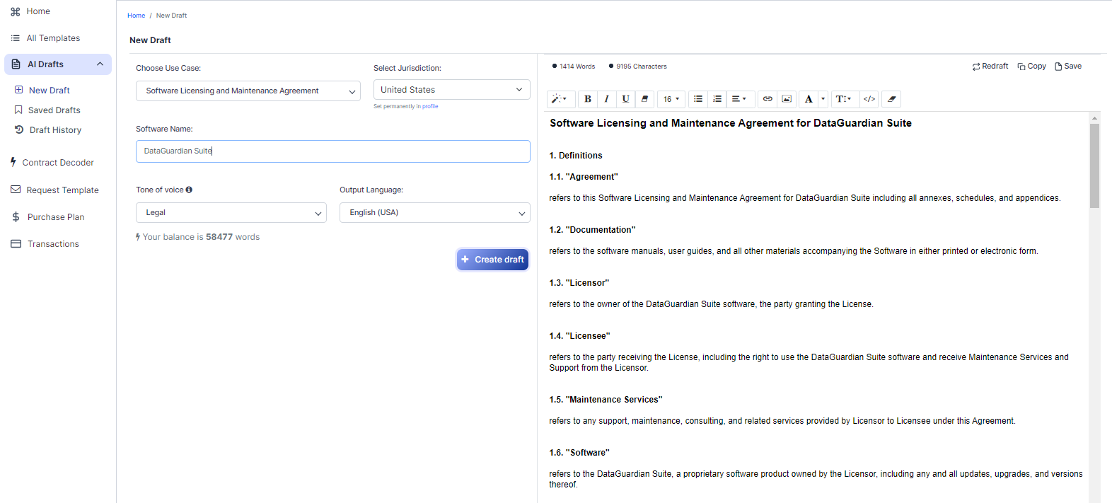 Software Licensing and Maintenance Agreement template